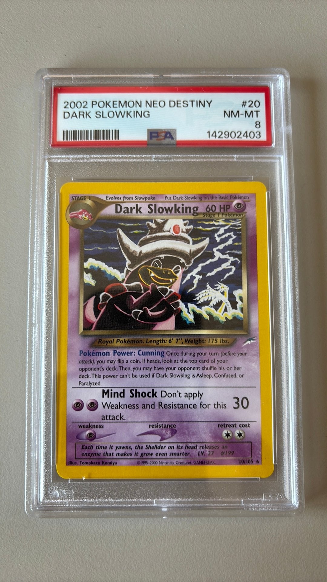 Dark Slowking (NDE 20) PSA 8, Ophalen of Verzenden, Zo goed als nieuw