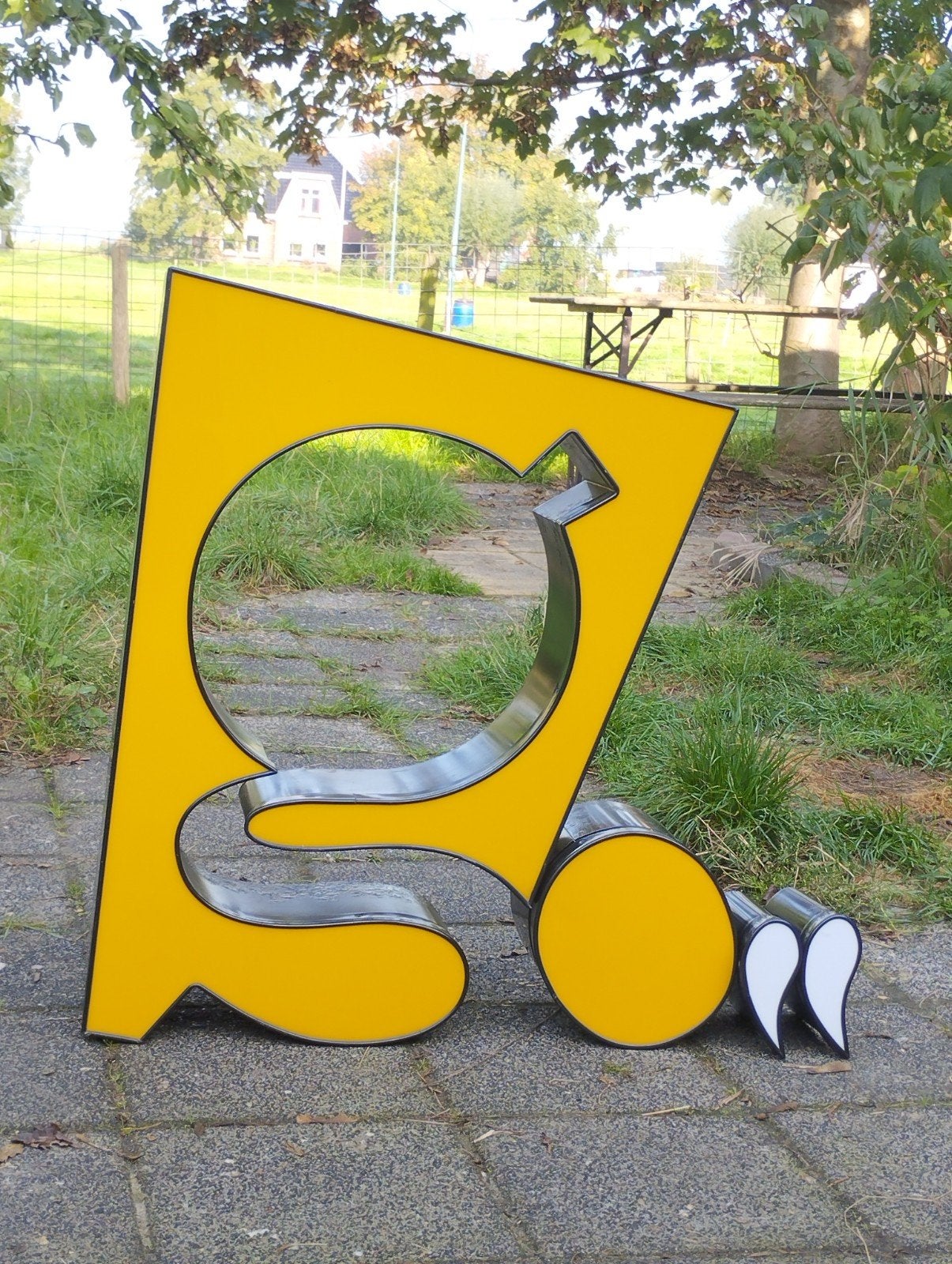 Vintage lichtbak letter 'g' - uniek decoratiestuk, Ophalen, Gebruikt