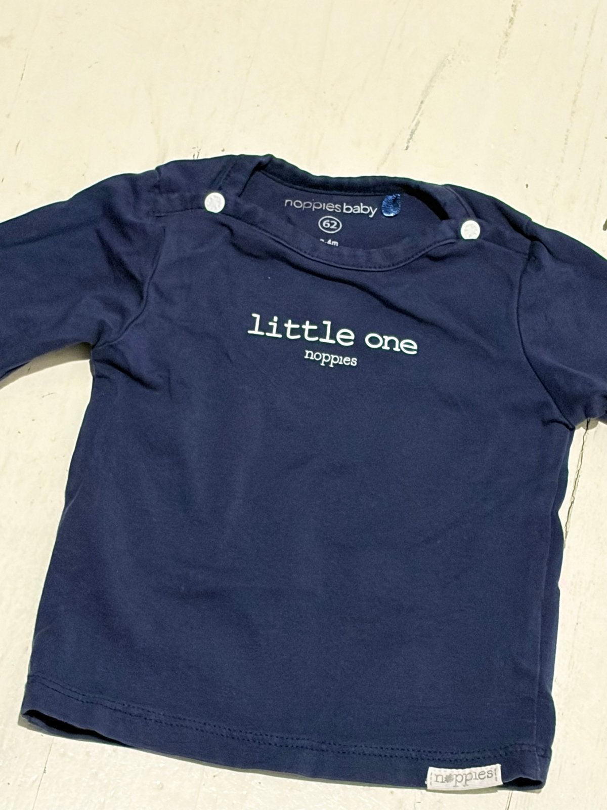 Noppies longsleeve truitje 'little one' donkerblauw maat 62, Kinderen en Baby's, Ophalen of Verzenden, Zo goed als nieuw, Jongetje