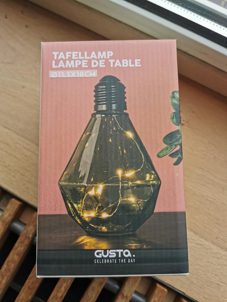 Gusta tafellamp vaasje groen led lampjes, Ophalen of Verzenden, Nieuw