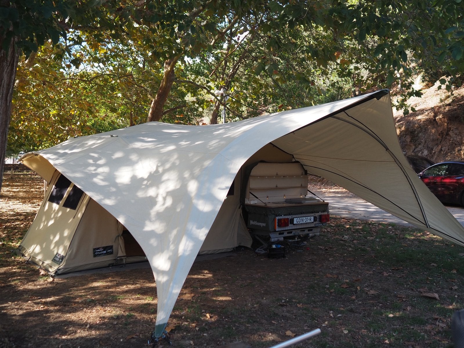Holtkamper Cocoon Aero MTT WindForce 2016 – dak/luifel 2024, Ophalen, Beige, Aanwezig, Holtkamper