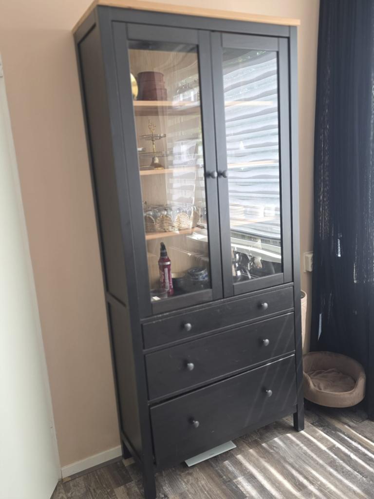 Ikea Hemnes Vitrinekast, Huis en Inrichting, Ophalen, 50 tot 100 cm, Zo goed als nieuw, Minder dan 100 cm