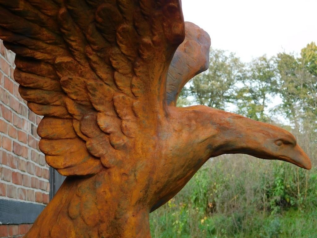 Grote Adelaar op Sokkel - XXL - Vol Steen in Oxide, Tuin en Terras, Dierenbeeld, Steen, ., Ophalen of Verzenden