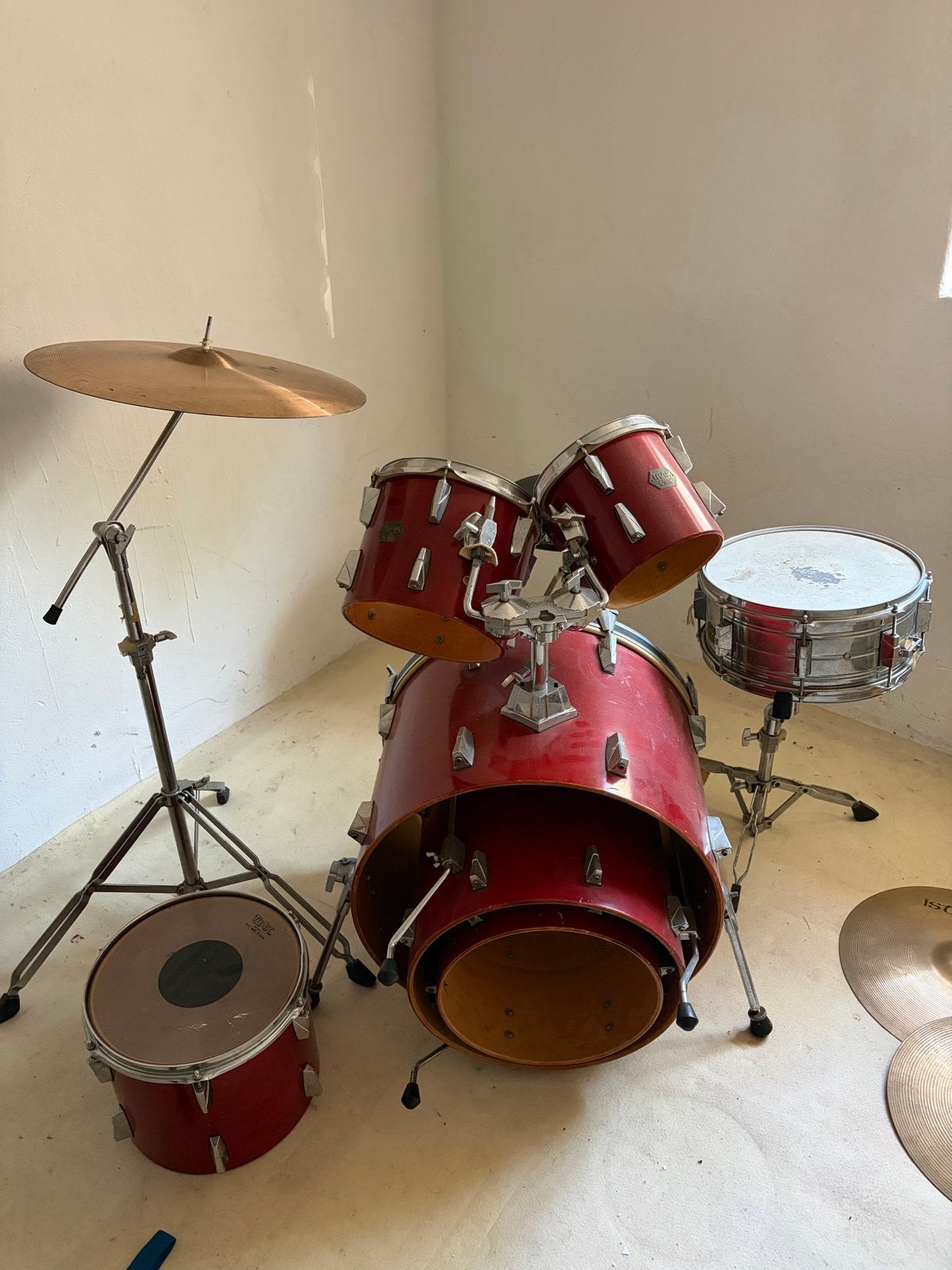 Vintage Trak Drumstel met Istanbul Cymbals en Kruk, Ophalen, Gebruikt, Overige merken