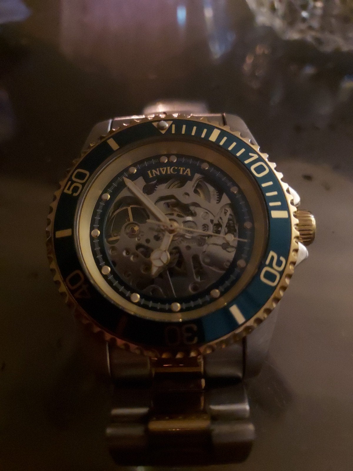 Invicta Automatisch Skelet Horloge - Goud/Zilver, Ophalen