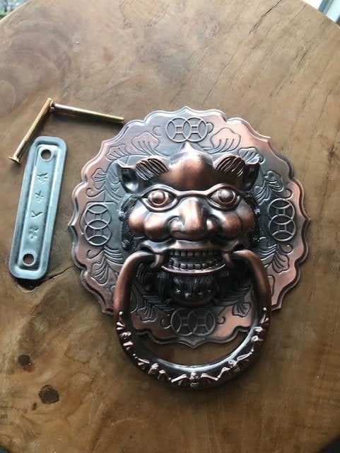 Tibetaans chinese deurklopper voor op een kast of deur, Verburgt Vintage, Meerkleurig, Nieuw, Ophalen of Verzenden