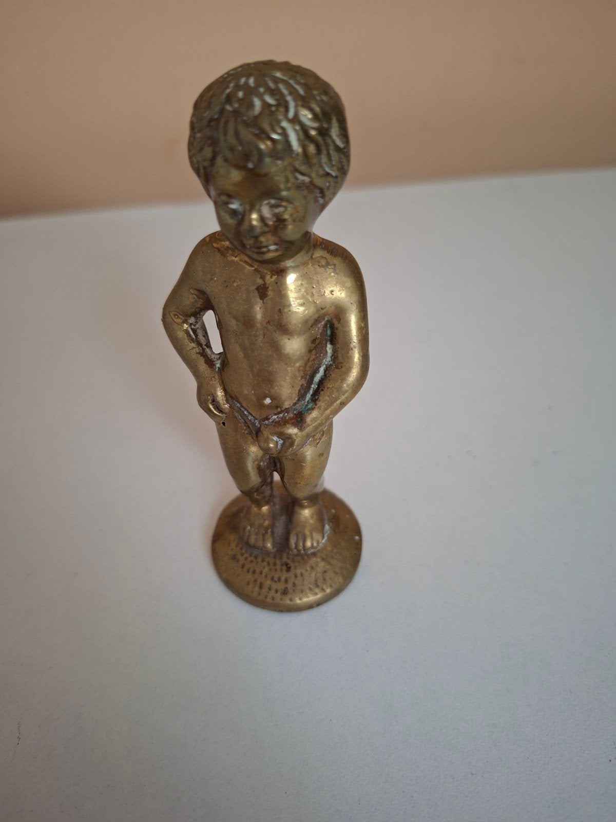 Vintage messing Manneken Pis beeldje, Ophalen of Verzenden