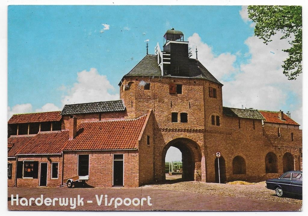 Harderwijk Vispoort gelopen ansichtkaart ( B2587), Ophalen of Verzenden, 1980 tot heden, Gelopen, Gelderland