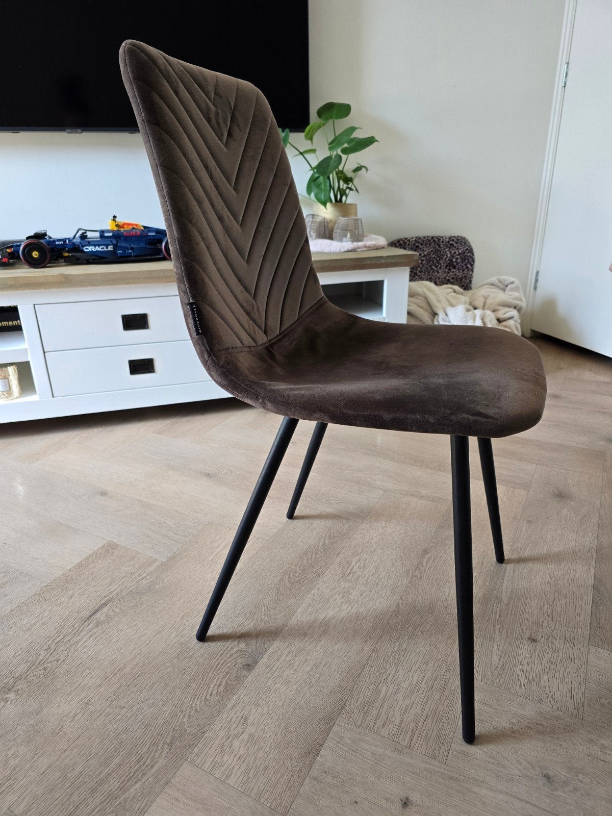 4 Riverdale eetkamerstoelen Lynn – Taupe, Ophalen, Gebruikt, Overige kleuren, Vier