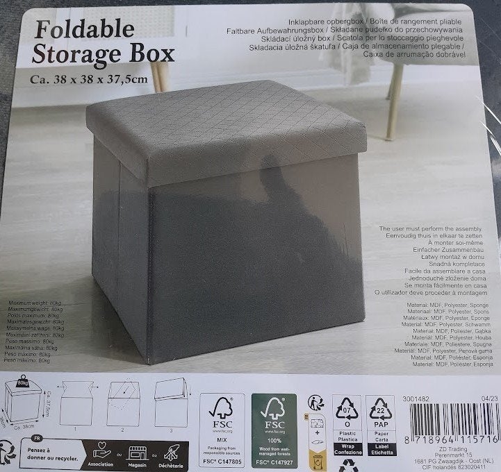 Foldable Storage Box, Doos, 100 cm of meer, 60 cm of meer, Ophalen of Verzenden