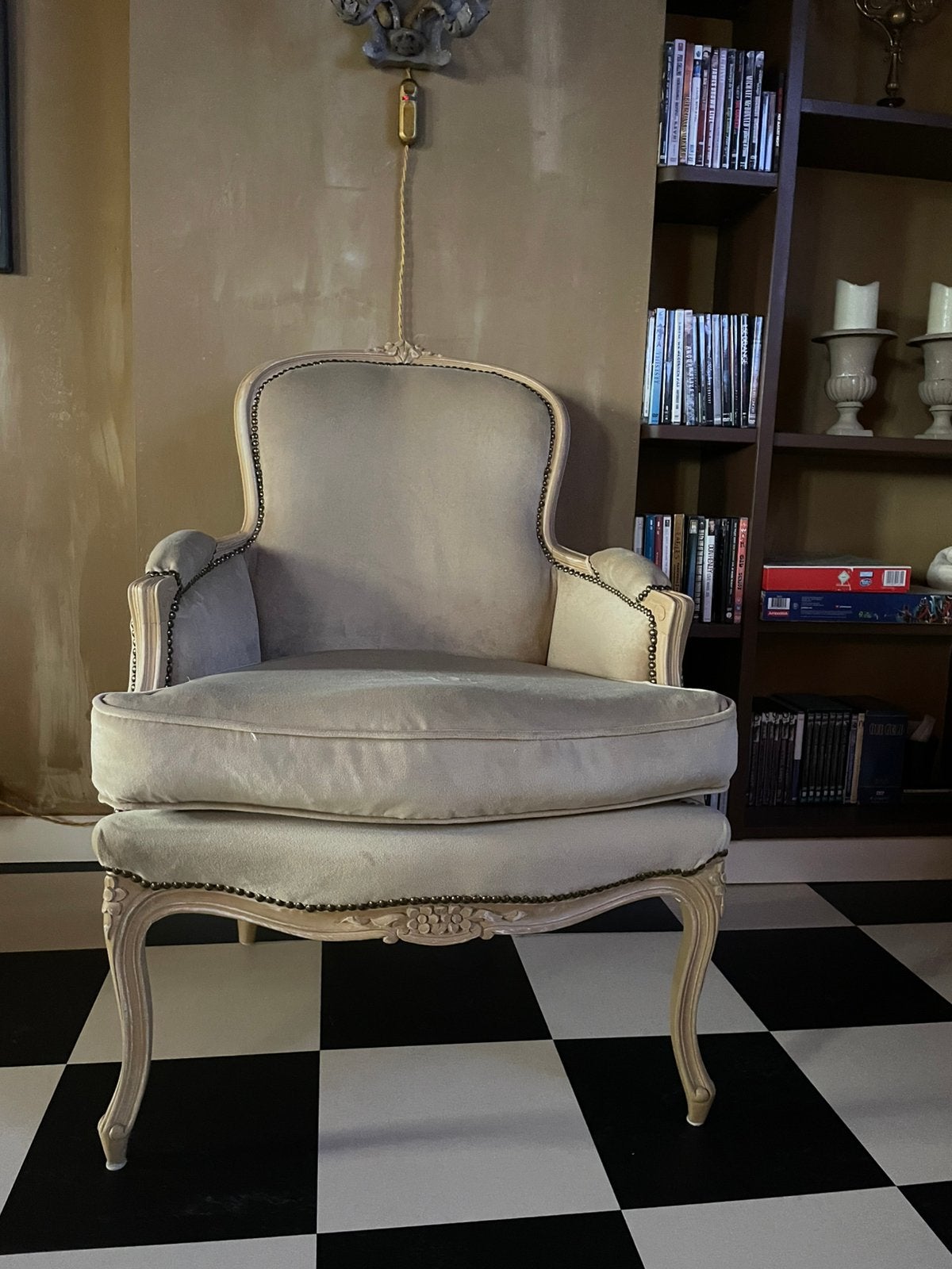 Fauteuil beige Queen Anne stijl/landelijk, Ophalen of Verzenden
