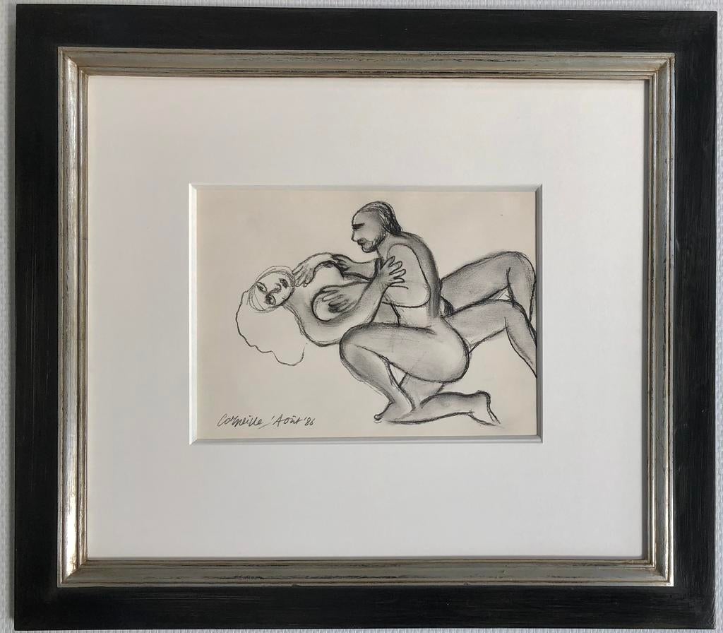 Corneille, spannende houtskool-tekening; Geliefden’, Ophalen
