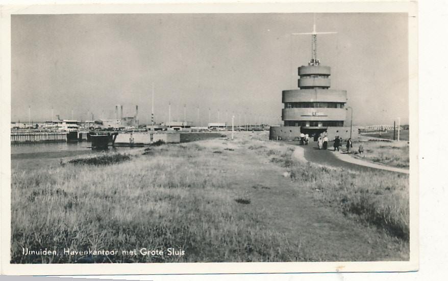11091 IJmuiden, Havenkantoor met Grote Sluis, Ophalen of Verzenden, 1940 tot 1960, Noord-Holland