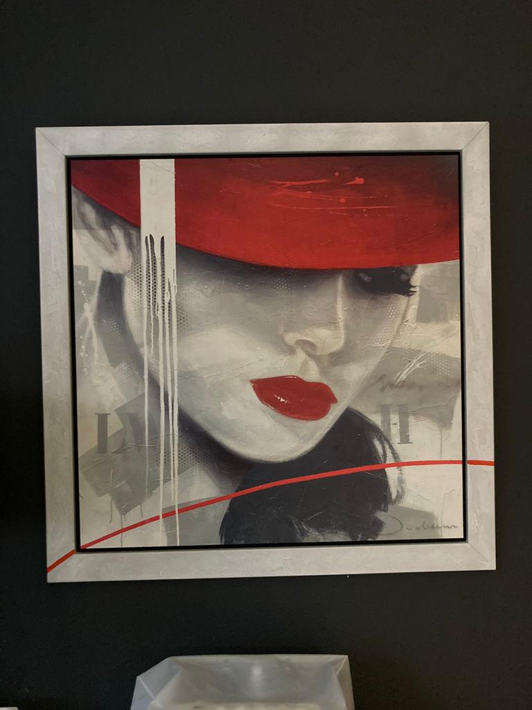 Moderne schilderijen 'Vrouw met rode hoed' (Jochem Bakker), Antiek en Kunst, Ophalen
