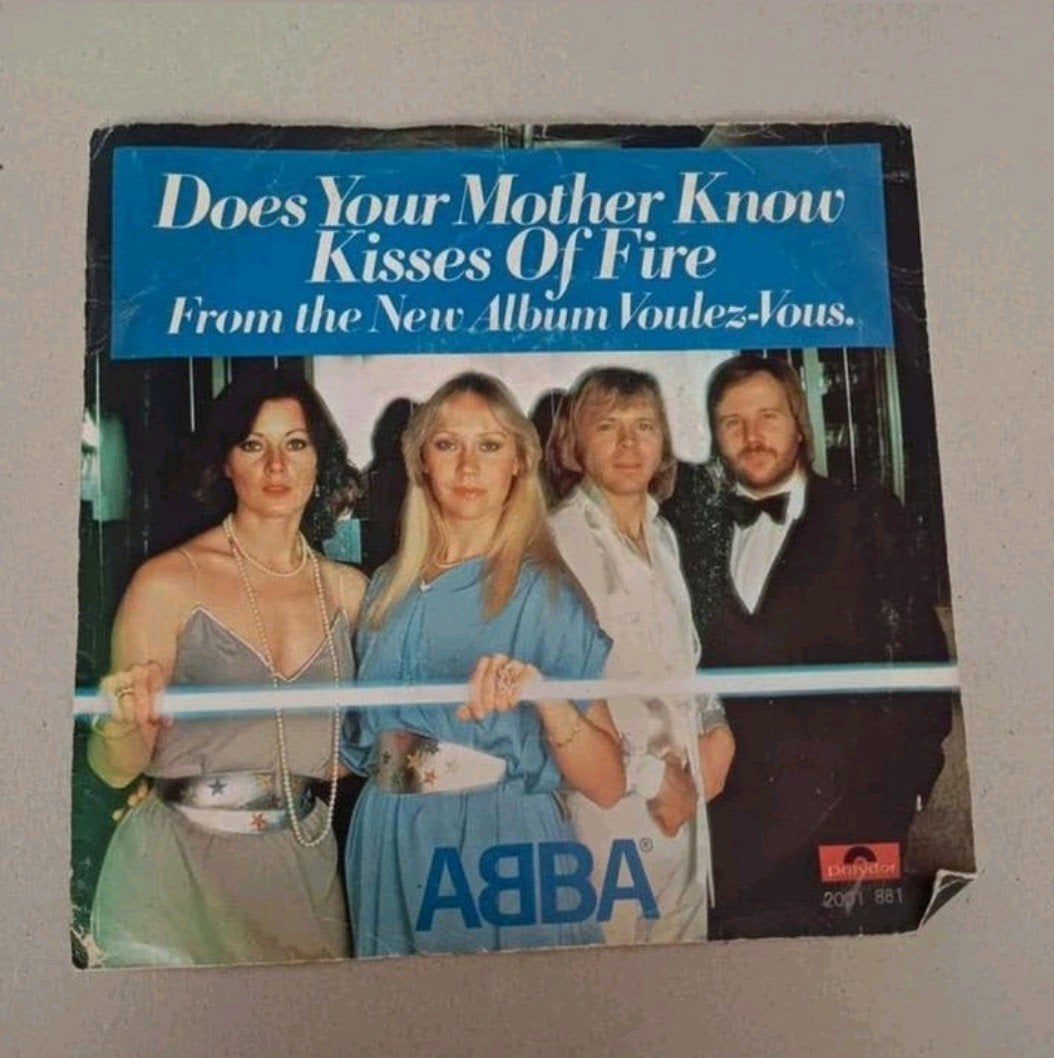 Abba - Does Your Mother Know, Cd's en Dvd's, Vinyl Singles, Beschermende buitenhoes, Ophalen of Verzenden, Gebruikt, Pop