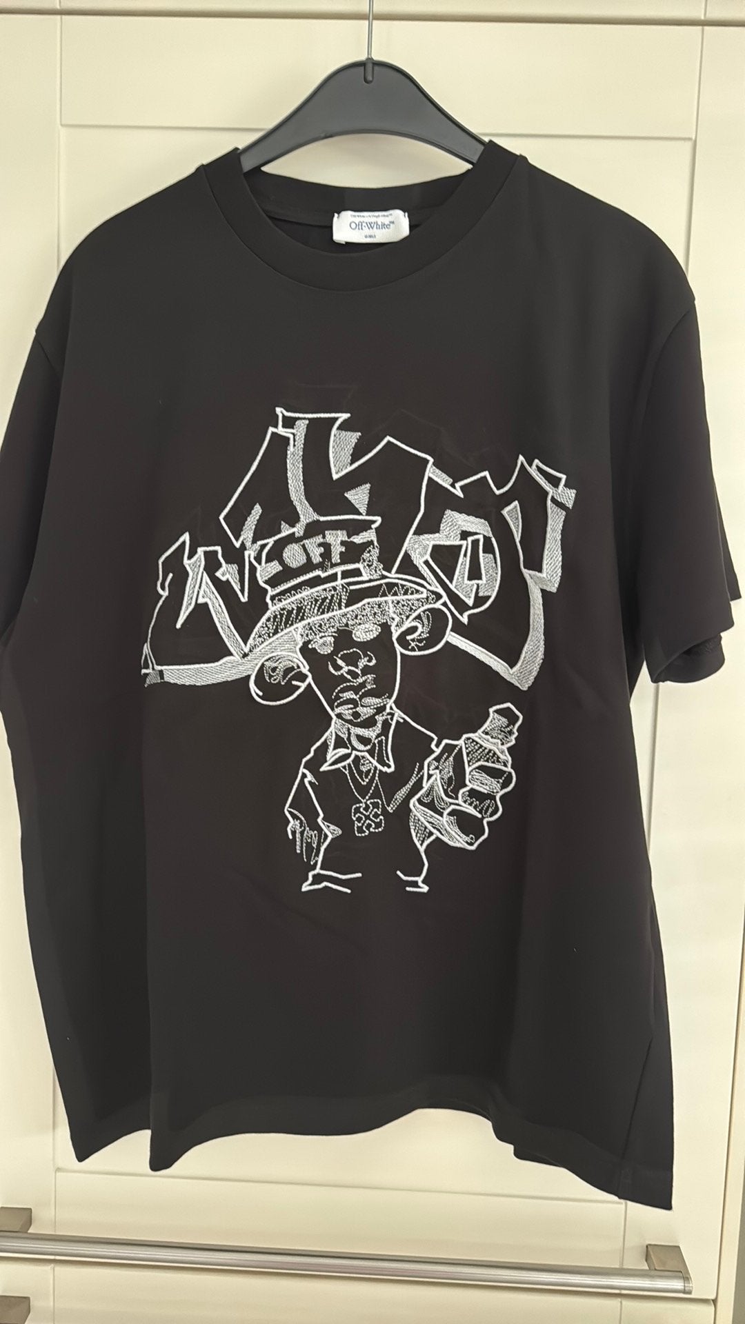 Off White t Shirt Maat M, Kleding | Heren, T-shirts, Ophalen of Verzenden, Zo goed als nieuw, Maat 48/50 (M), Zwart