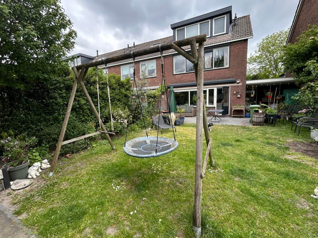 Houten schommel met vogelnestschommel, Ophalen, Gebruikt, Schommel