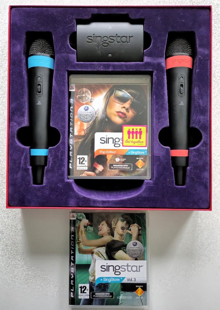 SingStar Wireless Microfoons Set2 Games (Pop Edition & Vol3), Muziek, 2 spelers, Ophalen of Verzenden, Zo goed als nieuw