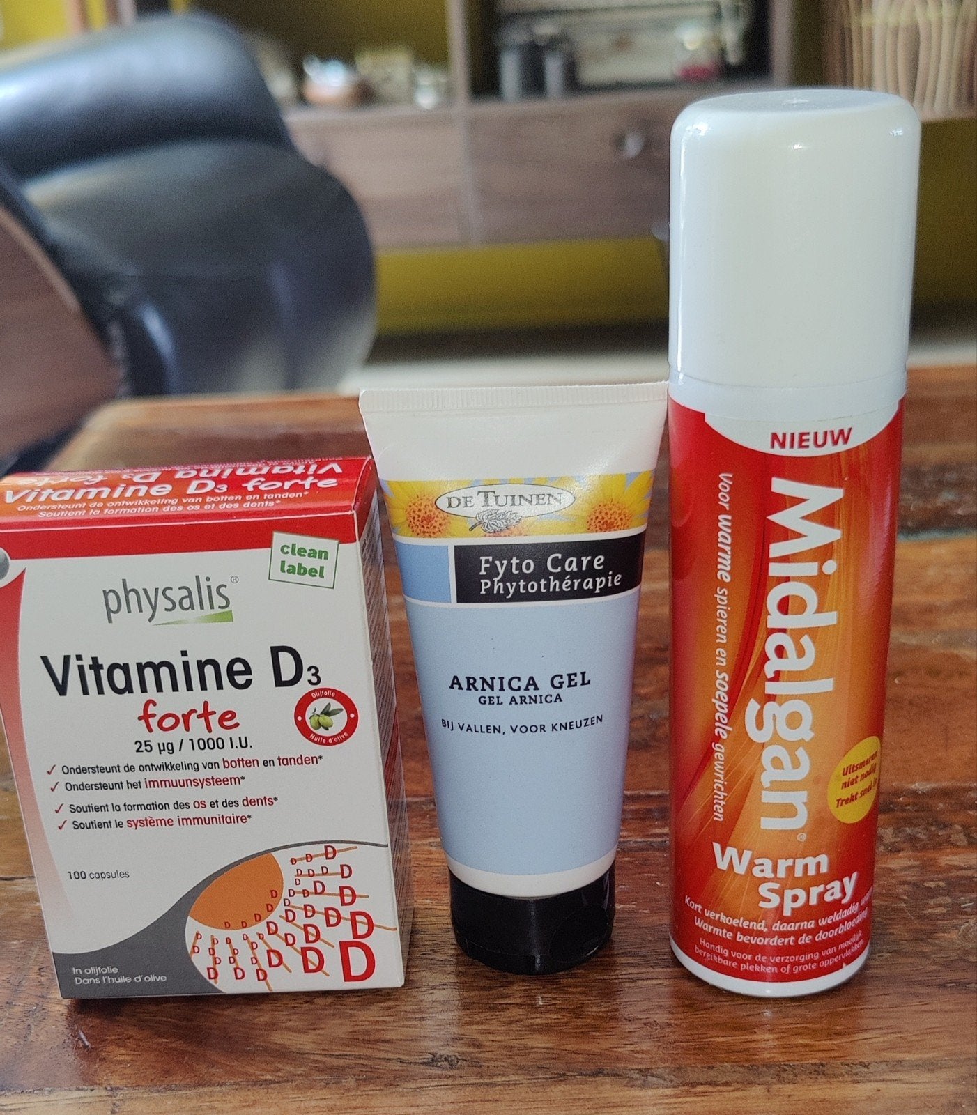 Vitamine D3, Arnica Gel & Midalgan Warm Spray, Ophalen of Verzenden