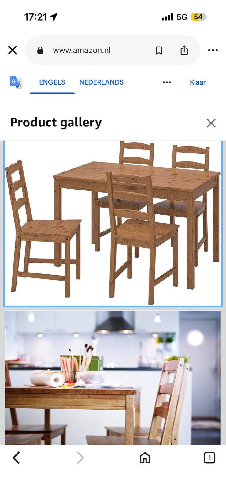 IKEA JOKKMOKK eettafel set met 4 stoelen en kussentjes, Huis en Inrichting, Tafels | Eettafels, Ophalen, Gebruikt, 100 tot 150 cm