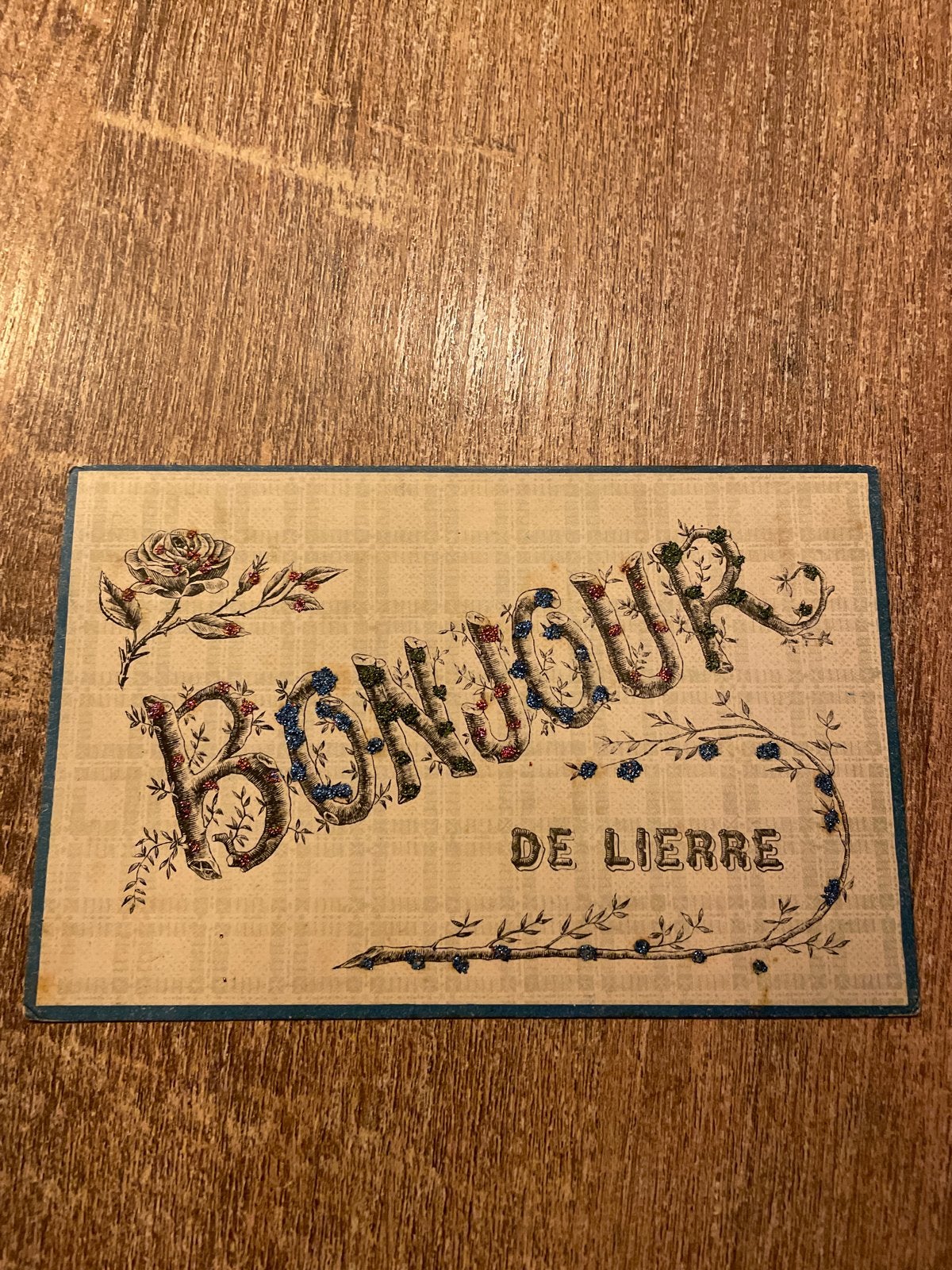 Oude Belgische postkaart 'Bonjour de Lierre' (Lier), Ophalen of Verzenden, Gelopen, Antwerpen