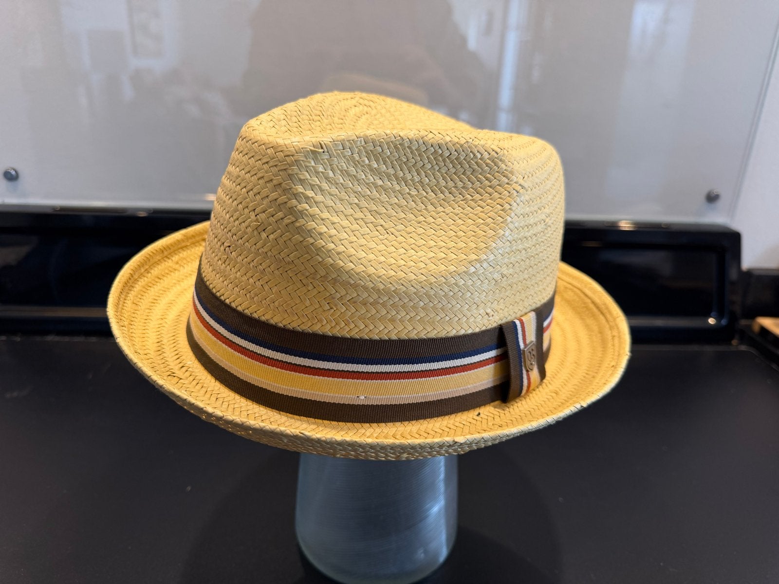 Brixton Castor Fedora Pork Pie Hoed - Stro, Rood Gevoerd, Ophalen of Verzenden, Nieuw, 60 cm (XL, 7½ inch) of meer, Hoed
