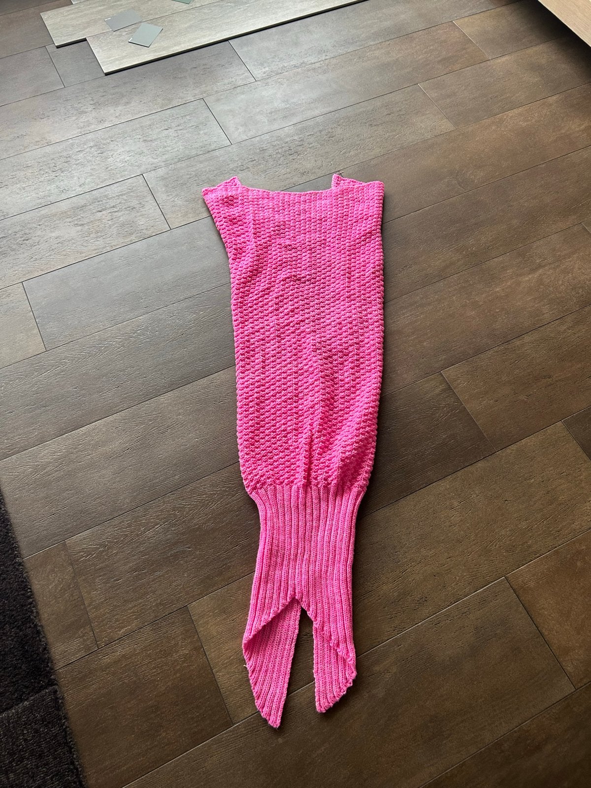Roze Gebreide Zeemeermin Deken - Comfortabel & Speels, Ophalen of Verzenden, Zo goed als nieuw, Roze, Textiel