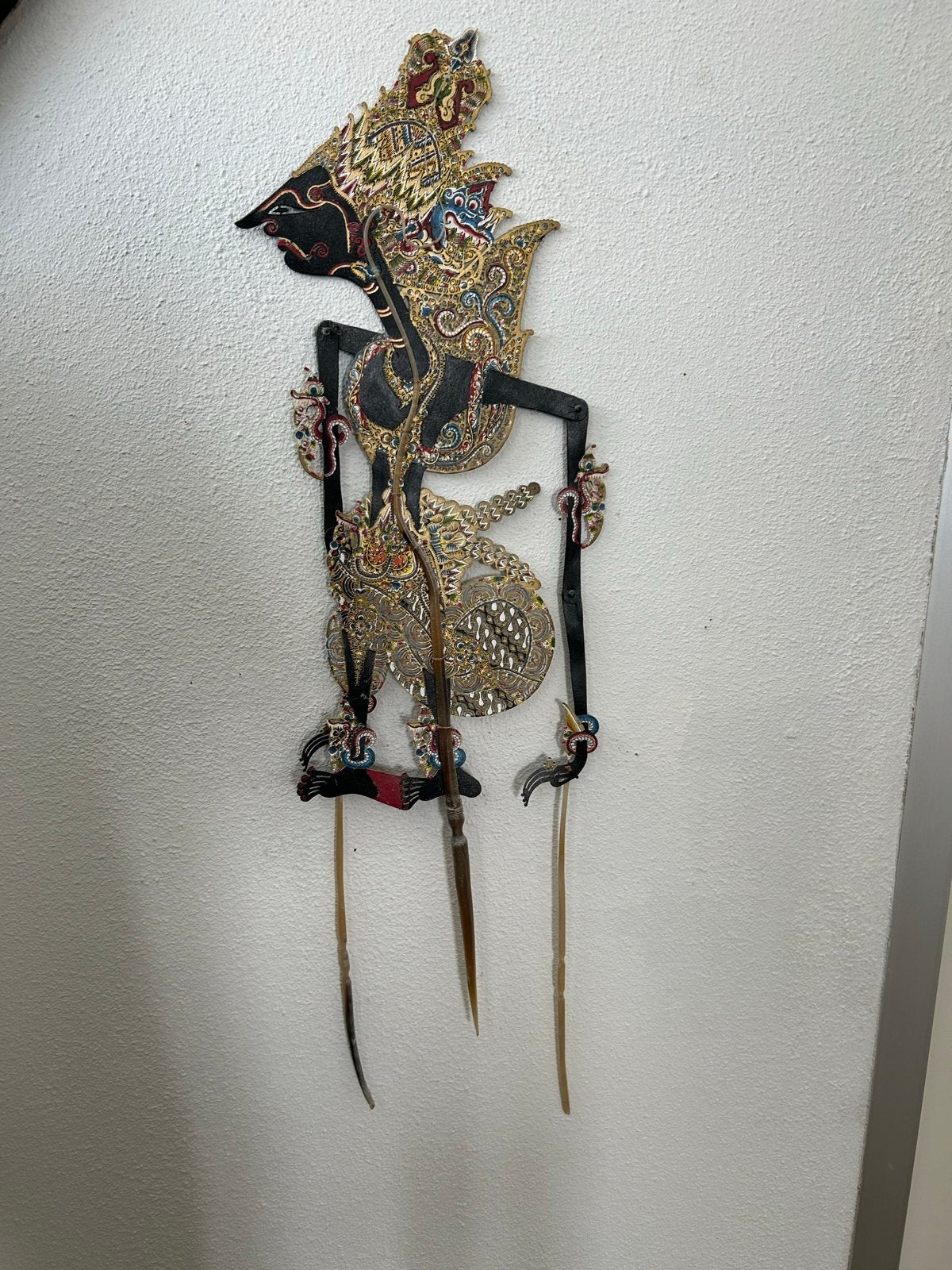Wayang Kulit Pop, Indonesië, 68cm, Antiek en Kunst, Natuurlijk materiaal, Handgemaakt, Ophalen of Verzenden, Indonesië