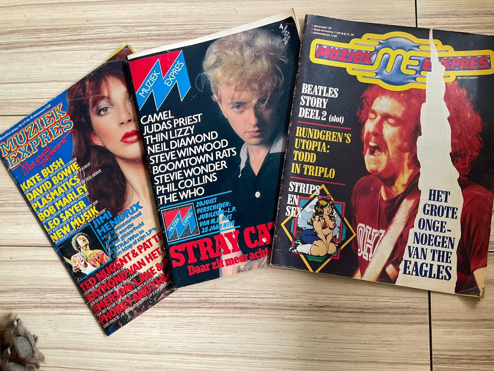 Muziek Expres magazines uit 1975, 1980 en 1981 - Nostalgie, Ophalen of Verzenden, Gelezen, Muziek, Film of Tv