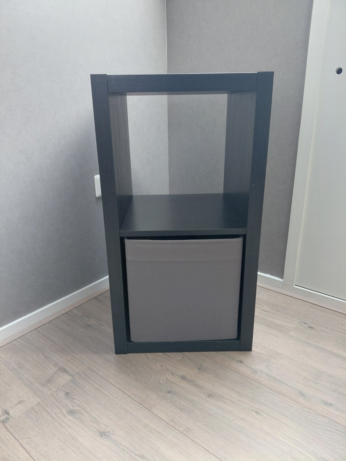 Zwart IKEA KALLAX vakkenkast met 2 vakken, Ophalen, Met plank(en), Minder dan 50 cm, Zo goed als nieuw
