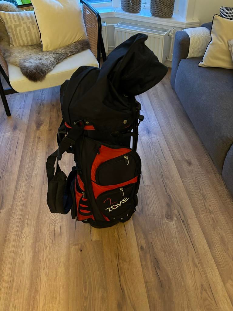 Golfstandbag - Zwart/Rood - gebruikt, Ophalen, Gebruikt, Tas, Overige merken