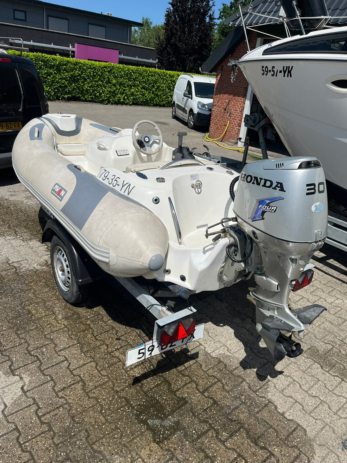 Avon RIB 320 – Honda 30 PK 4-Takt – Inclusief Trailer, Nieuw, Ophalen of Verzenden, 30 pk, Inclusief trailer