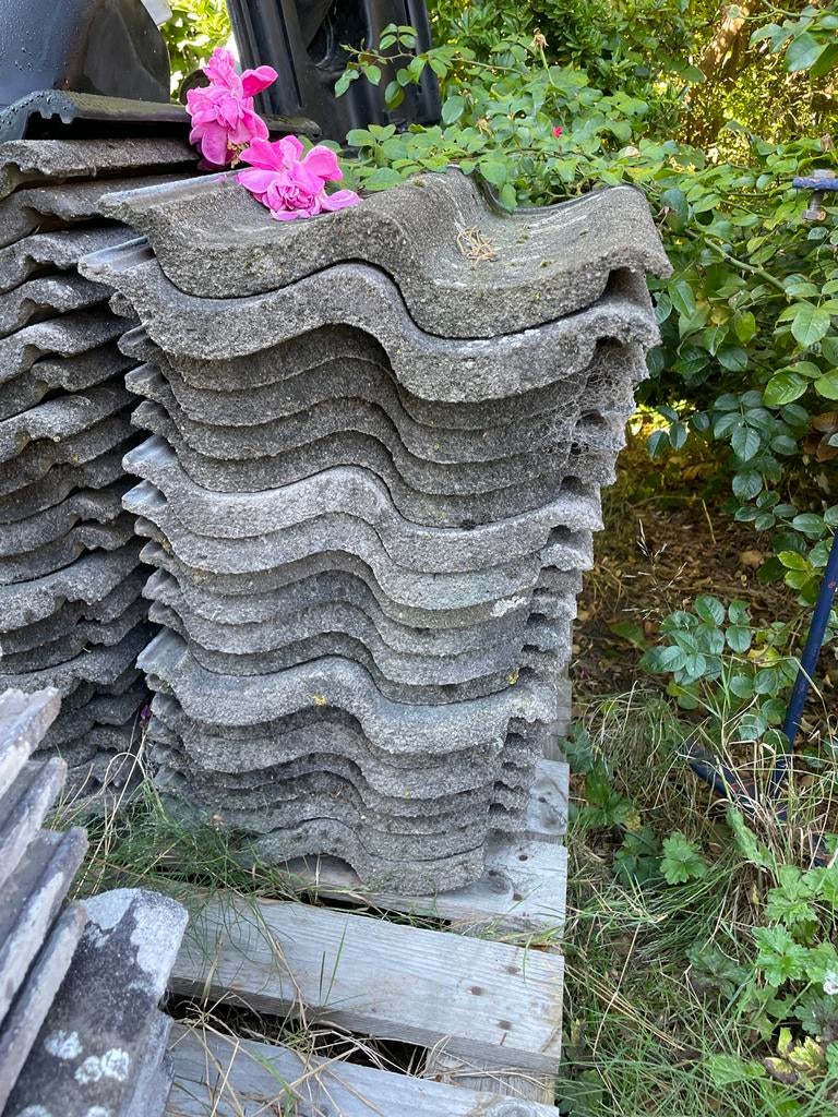 Gebruikte dakpannen met ventilatie - grijs, steen/klei, Ophalen, Gebruikt, Steen of Klei, 15 m² of meer
