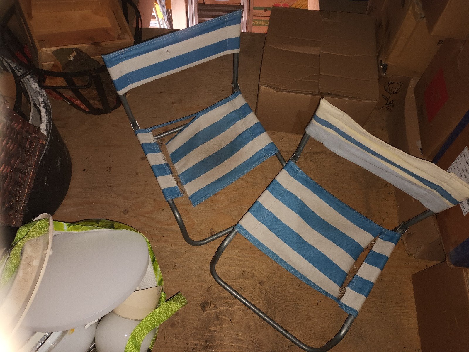 Strandstoel stoel kapot gratis inklapbaar, Tuin en Terras, Ophalen, Gebruikt, Kunststof, Inklapbaar