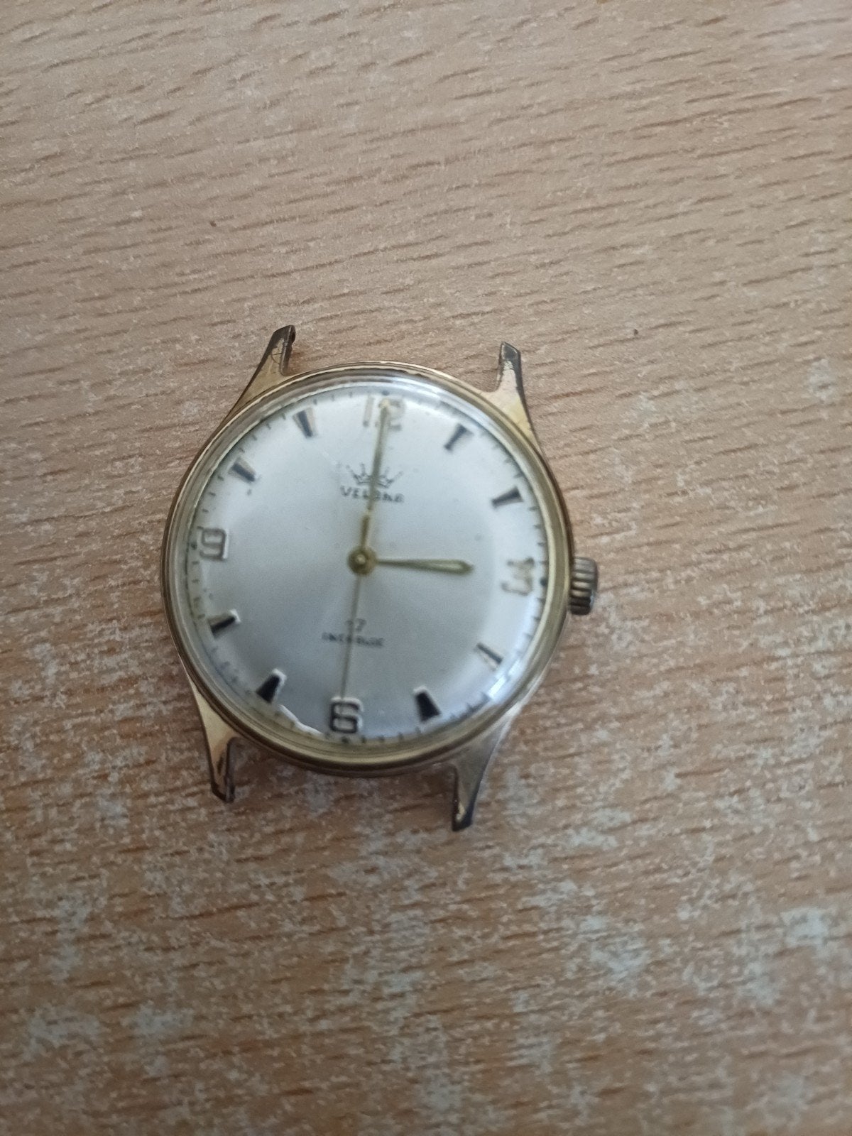 Vintage Velona 17 Incabloc polshorloge uit de jaren 60,, Ophalen, Staal, Overige merken, 1960 of later