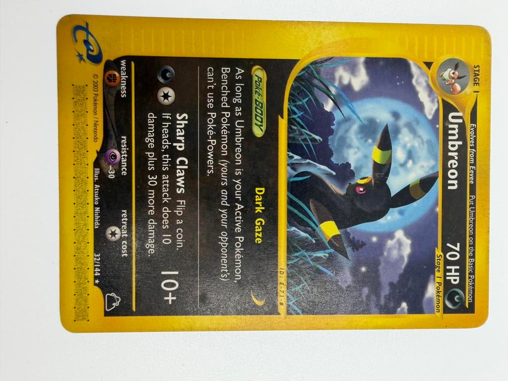 Umbreon 32/144 Skyridge Pokémon Kaart - Zeldzaam, Ophalen of Verzenden, Gebruikt, Losse kaart