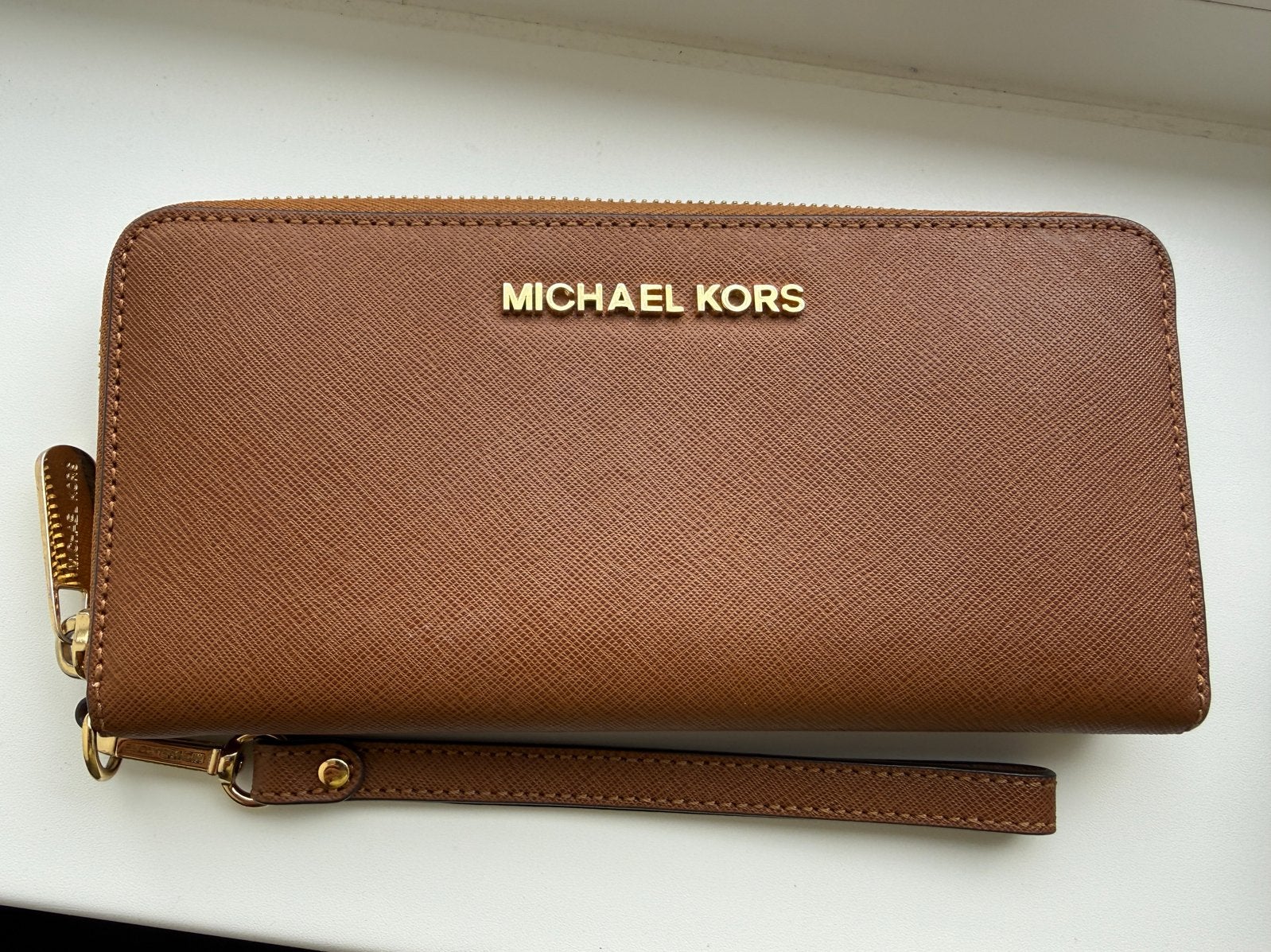 Michael Kors Jet Set Travel Tech Continental Portemonnee, Sieraden, Tassen en Uiterlijk, Ophalen of Verzenden, Bruin, Overige merken