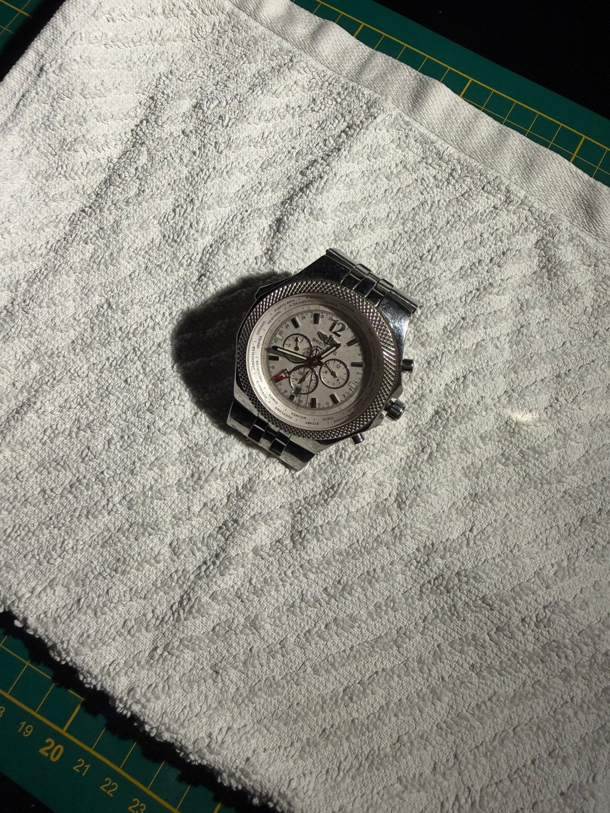 Breitling for Bentley Motors Worldtime Chronograph, Staal, Met bandje, Breitling, Polshorloge