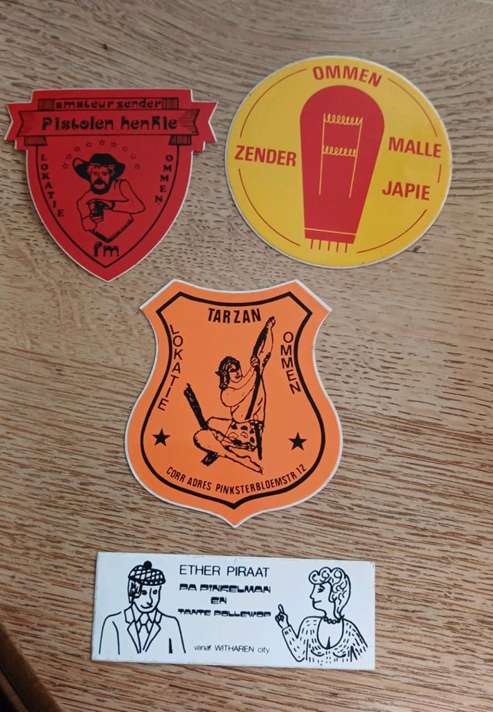 Stickers piraat amateurzenders uit OMMEN, Ophalen of Verzenden, Zo goed als nieuw