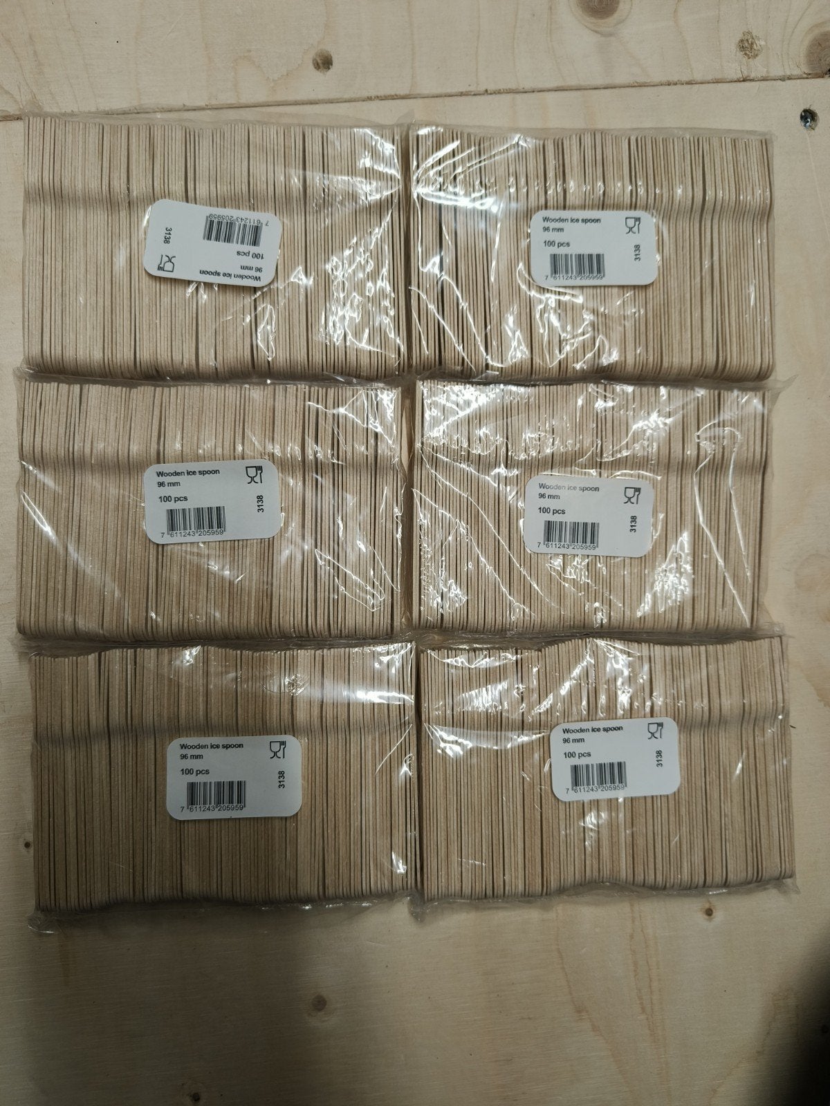Houten ijslepeltjes 96 mm – 6 pakketjes van 100 stuks, Ophalen of Verzenden, Nieuw