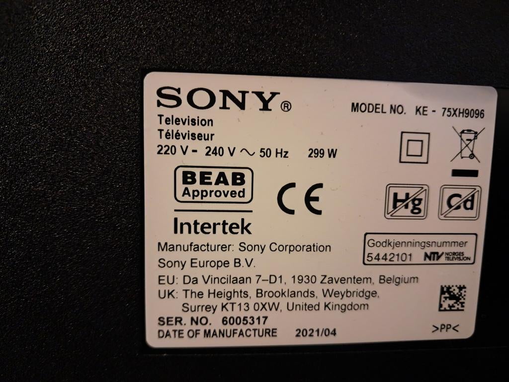 Sony 75 inch XH9096 - Defect scherm (voor onderdelen), Audio, Tv en Foto, Televisies, Ophalen, LED, 120 Hz, 4k (UHD)