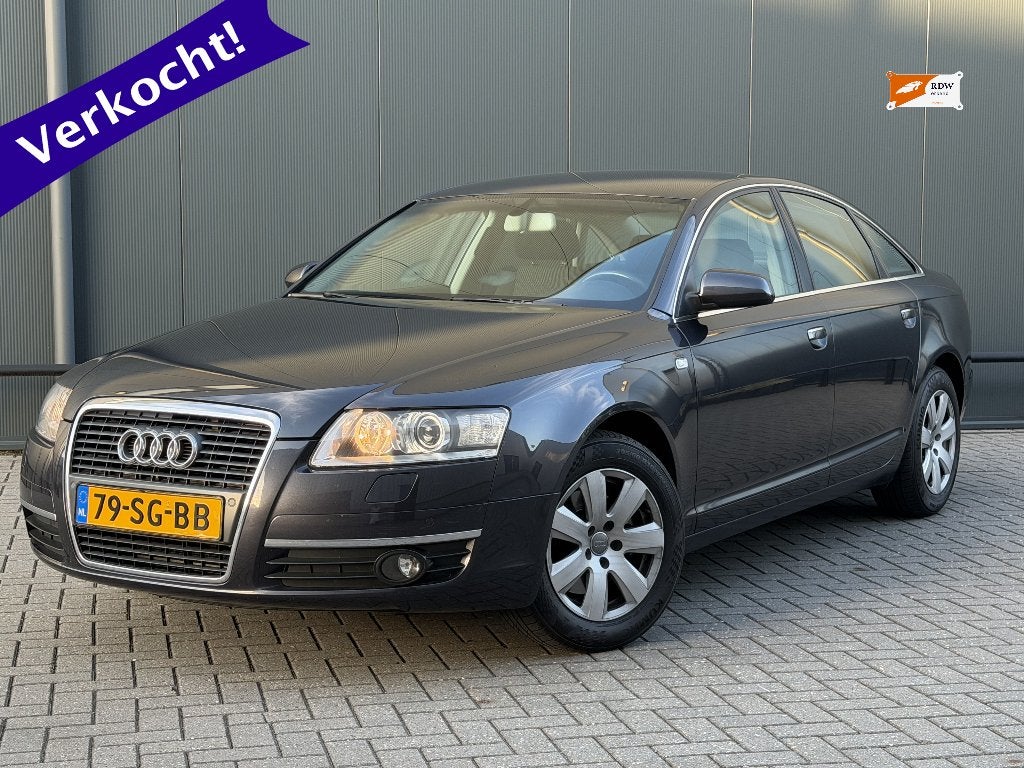 Audi A6 2.4 V6 177pk Pro Line 2006 Grijs | Cruise | Trekhaak, Auto's, Audi, Voorwielaandrijving, Dealer onderhouden, Stof, Bedrijf