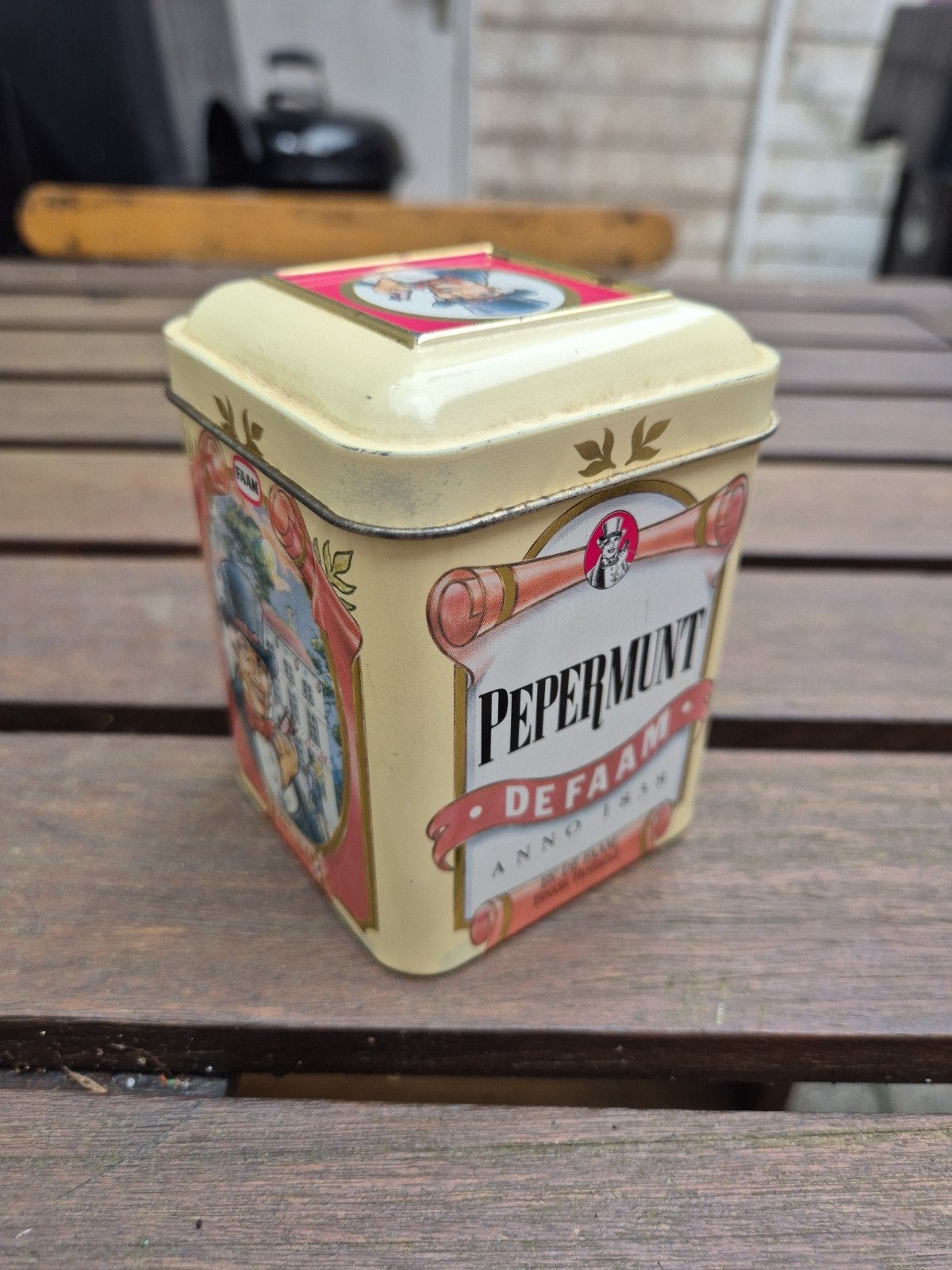 Vintage De Faam Pepermunt Blik 225g - Breda Holland, Verzamelen, Ophalen of Verzenden, Gebruikt, Overige, Overige merken