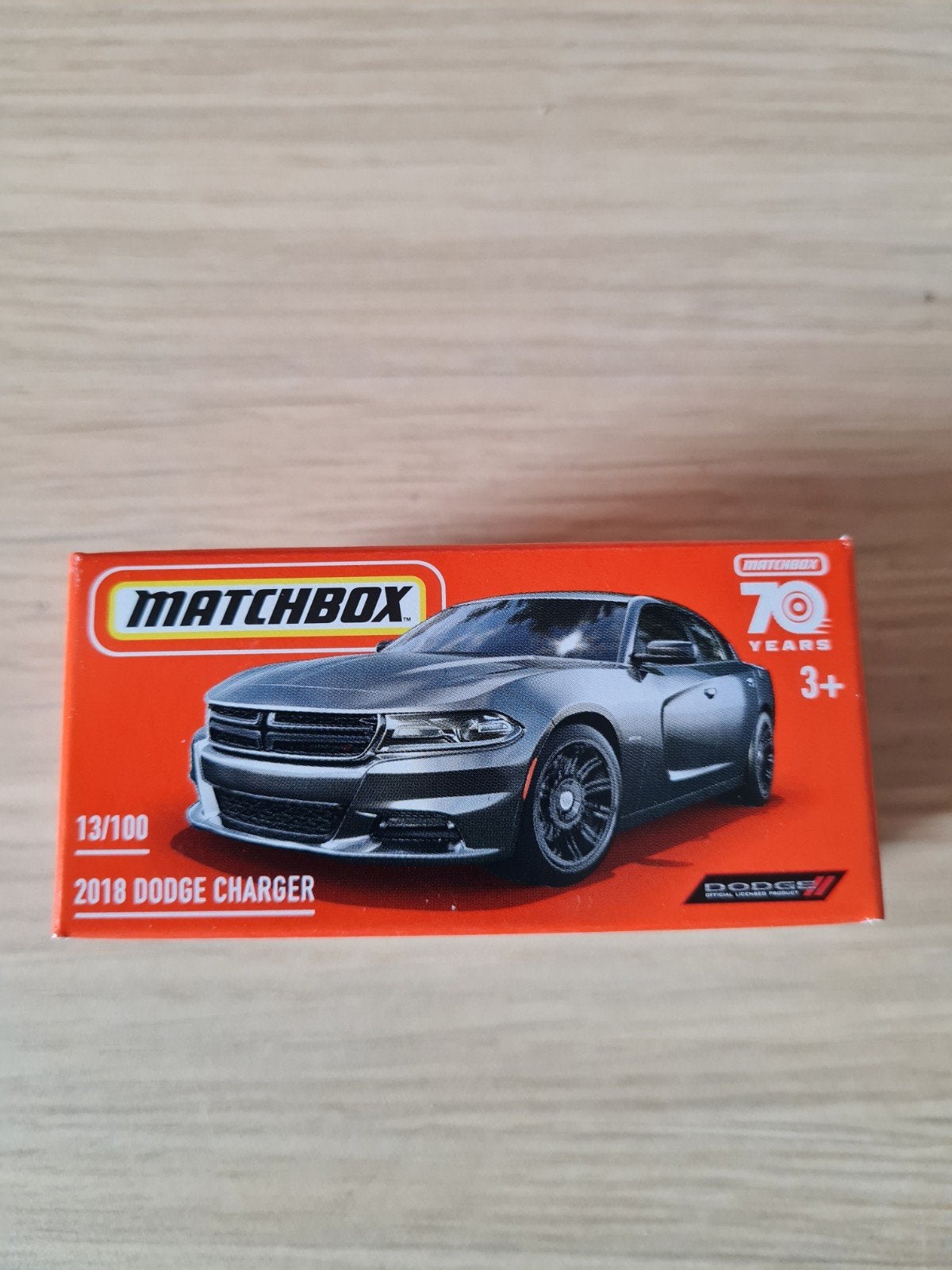 2018 Dodge Charger grijs metallic 1:64 (Matchbox), Ophalen of Verzenden, Nieuw, Auto