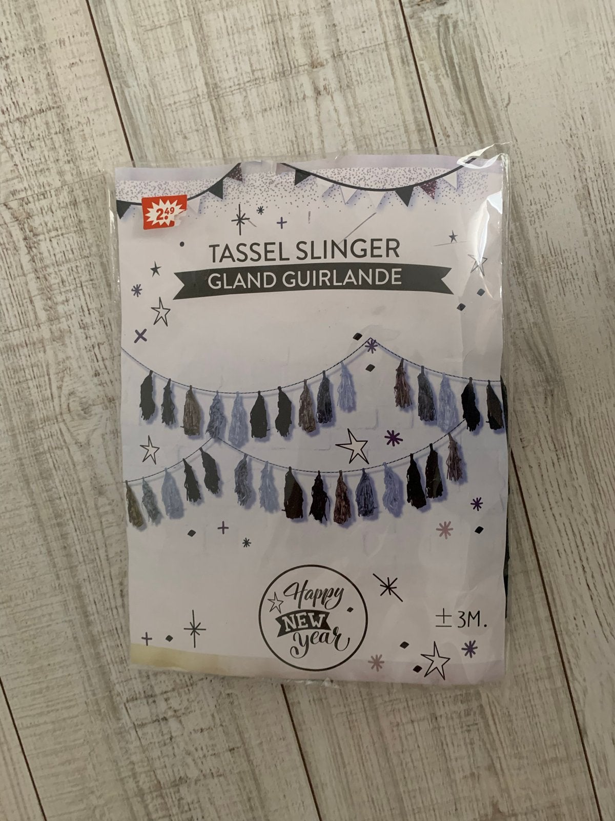 Tassel Slinger Zwart/Goud - Feestelijke Decoratie, Ophalen of Verzenden, Nieuw, Versiering, Verjaardag