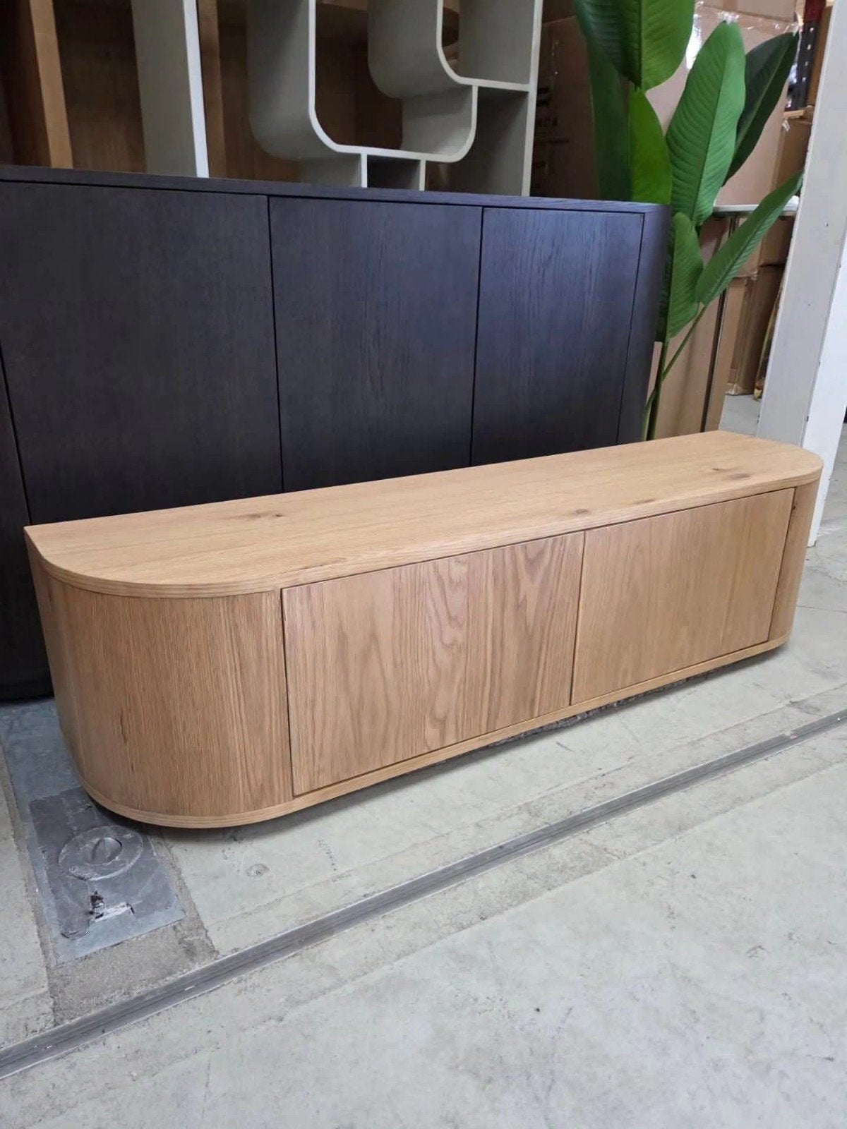 Zwevend TV-meubel Novero Eiken, 140 cm van Livingfurn., Ophalen, Eikenhout, 100 tot 150 cm, .