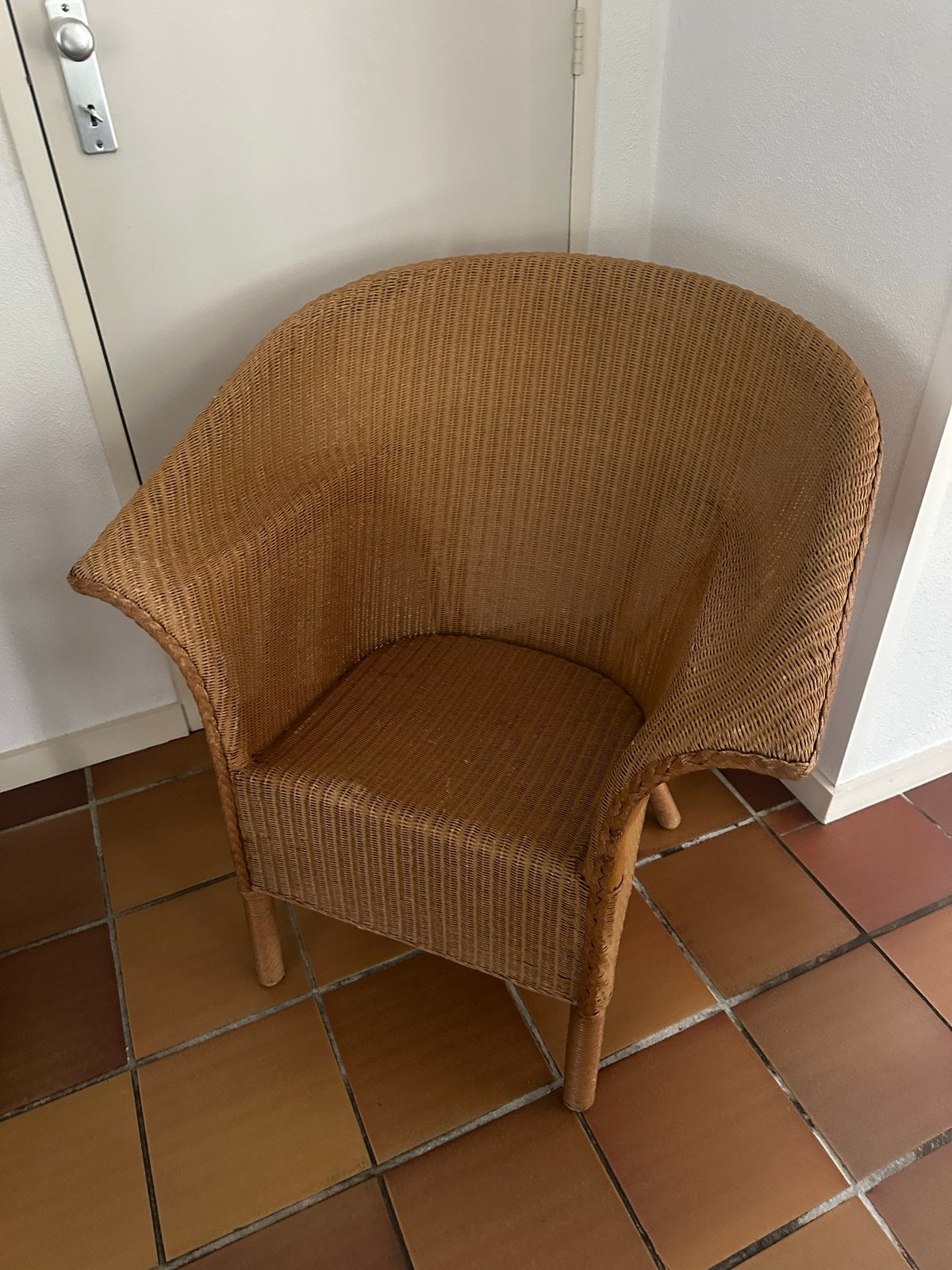 Loyd Loom stoel (4x), Huis en Inrichting, Ophalen, Gebruikt, Bruin, Riet of Rotan