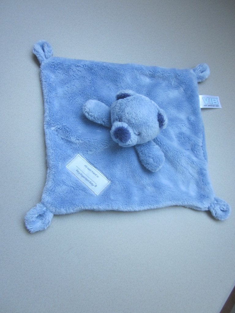 VIB Very Important Baby blauw zacht pluche knuffeldoek beer, Kinderen en Baby's, Overige merken, Overige karakters, Beer, Blauw