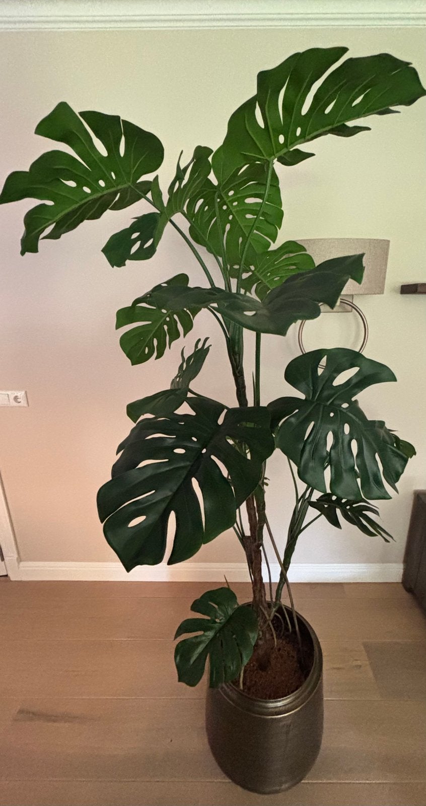 Kunstplant Monstera (Monsteraboom) groot, Overige soorten, In pot, 150 tot 200 cm, Groene kamerplant