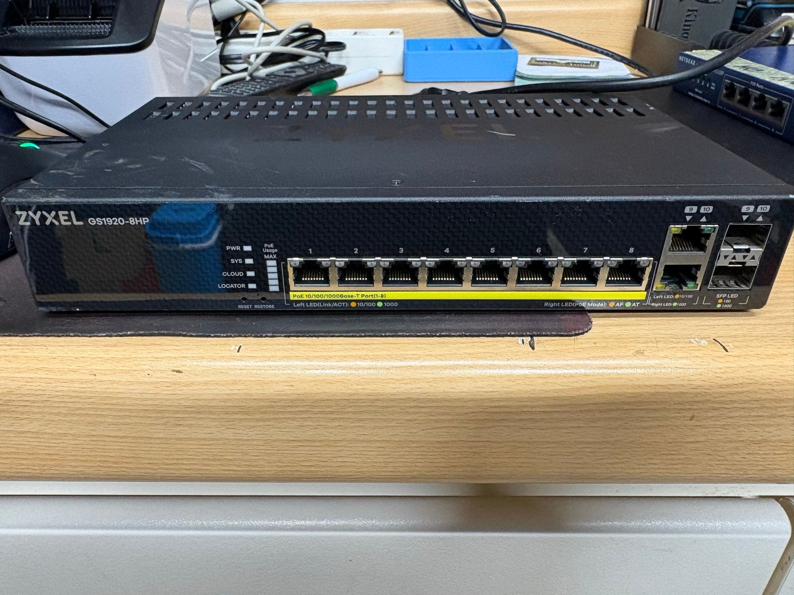 Zyxel GS1920-8HP Gigabit Smart Managed PoE Switch, Computers en Software, Ophalen of Verzenden, Zo goed als nieuw